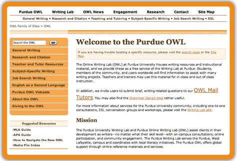 Online Course Lady Writing Laboratory Website Purdue Owl