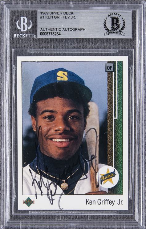 Rookie card eventually climbed over $100. Lot Detail - 1989 Upper Deck #1 Ken Griffey, Jr. Signed Rookie Card - BGS Authentic
