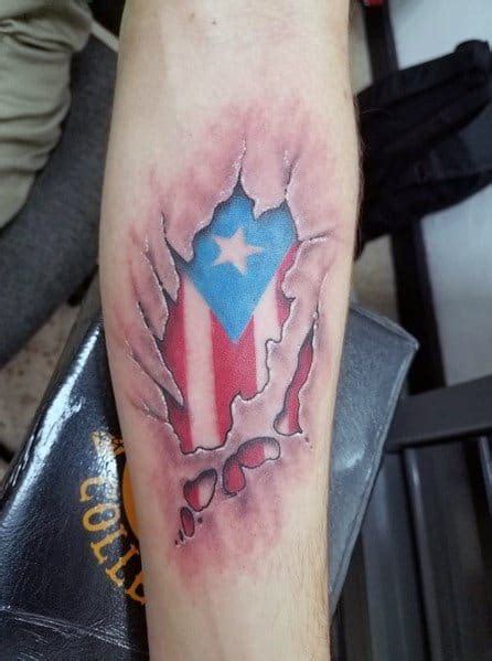 50 Puerto Rican Flag Tattoo Ideas For Men - Puerto Rico.