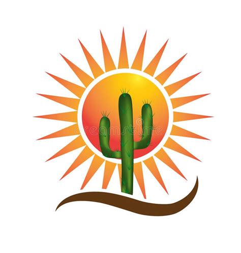 Photo About Desert And Sun Cactus Plant Vector Design Illustration Of