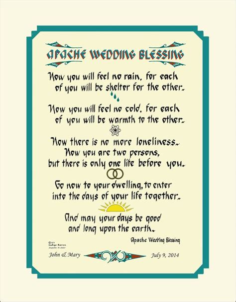 Personalized Apache Wedding Blessing Matted Southwest Design