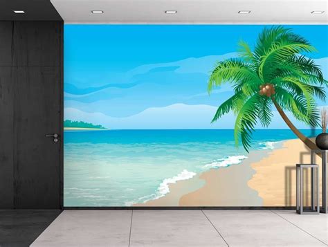 Wall26 Large Wall Mural Image Of Tropical Scenery With Palm Trees