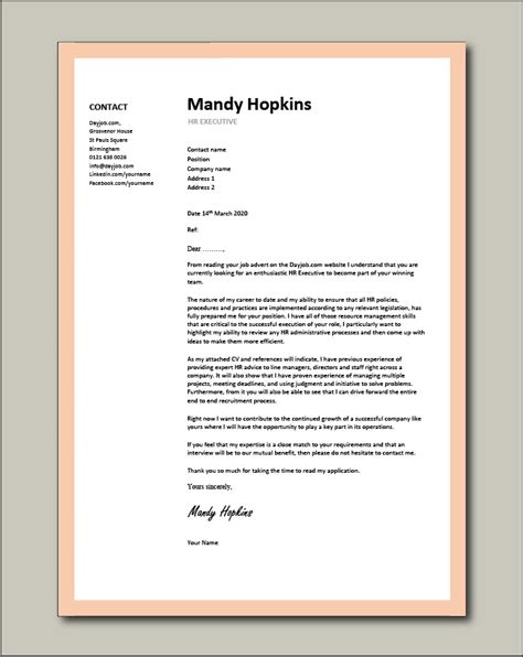 Hr Cover Letter Examples Uk