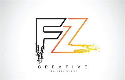 Fz Creative Modern Logo Design With Orange And Black Colors Monogram