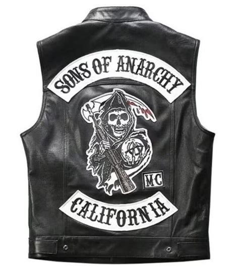 Jax Teller Vest Soa Leather Vest Mens Sons Of Anarchy Redwood