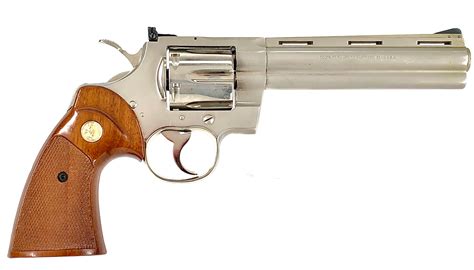 Lot Colt Python 357 Magnum Nickel 6 Revolver