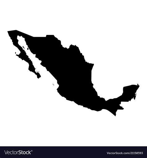Map Mexico Icon Black Color Flat Style Simple Vector Image