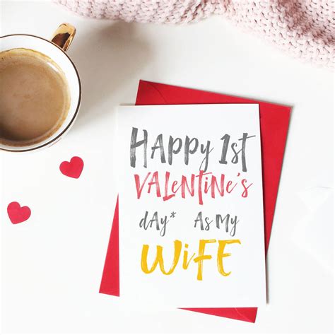 Happy First Valentines Day As My Husband Or Wife Card By So Close