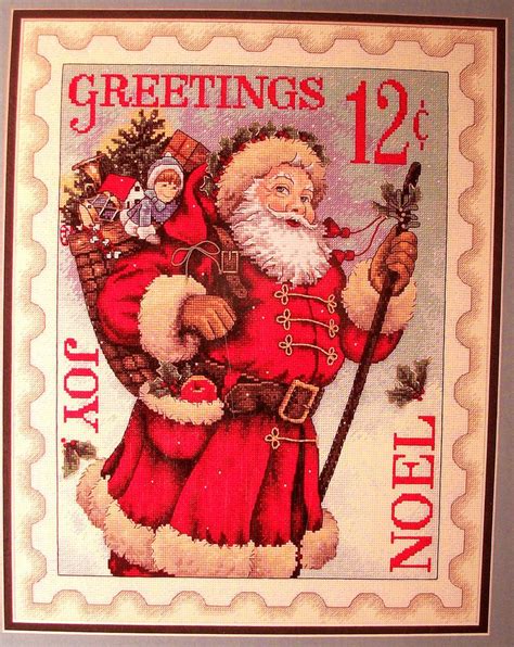 Super Rare Vintage Santa Stamp Christmas Cross Stitch Kit Oop Santa