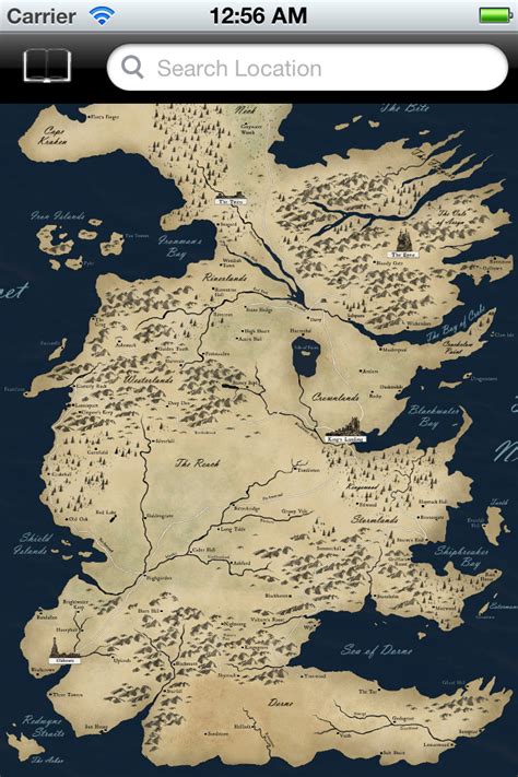 Westeros Map Reference Navigation Free App For Iphone Ipad And Watch
