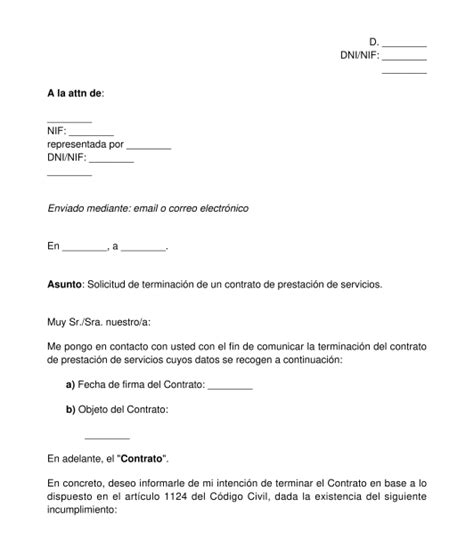 Carta De Finalización De Un Contrato De Prestación De Servicios