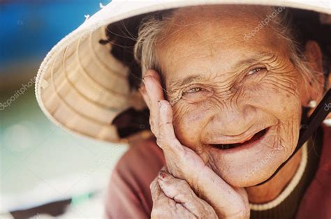Old Woman Face Smiling