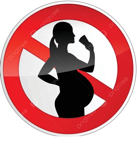 Vector No Alcohol Sign Pregnant Protection Adult Vector Pregnant