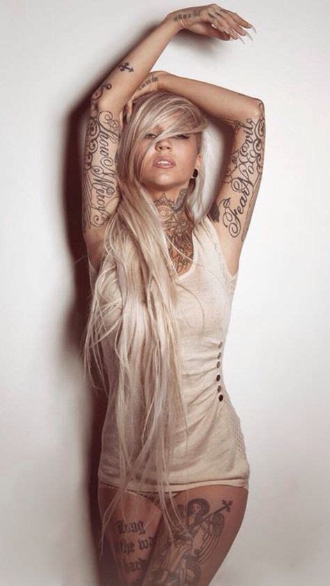 Hot Blonde W Tattoos Tattoo Photography Long Hair Styles Beauty Tattoos