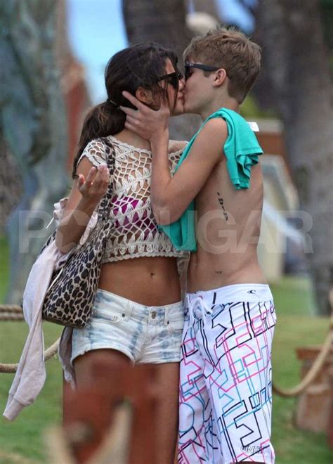 Shirtless Justin Bieber Kissing Bikini Selena Gomez Pictures Popsugar