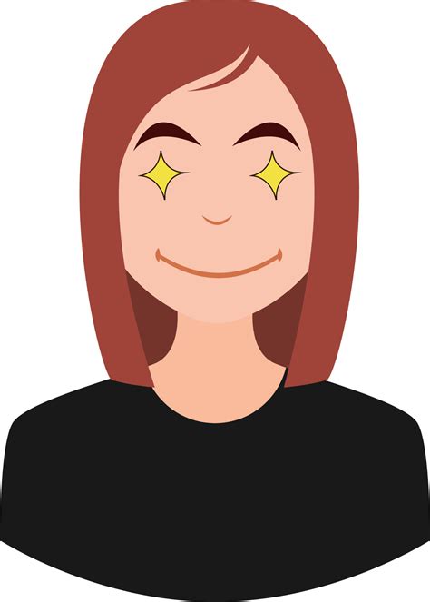 Girl Feeling Like A Star Emoji Illustration Vector On White