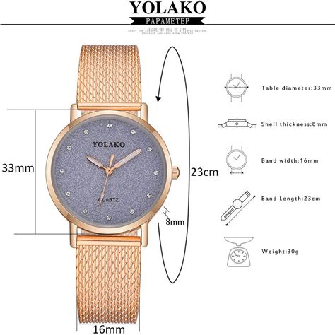 Yolako Yk33 Women Quartz Watch Rose Gold Coffee