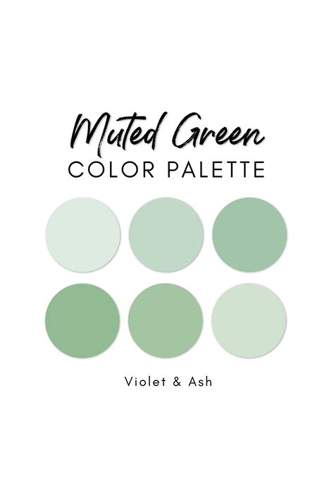 Muted Green Procreate Palette Color Chart Autumn Procreate Etsy