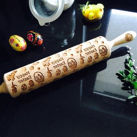 Easter Rolling Pin Embossing Rolling Pin Engraved Rolling Etsy