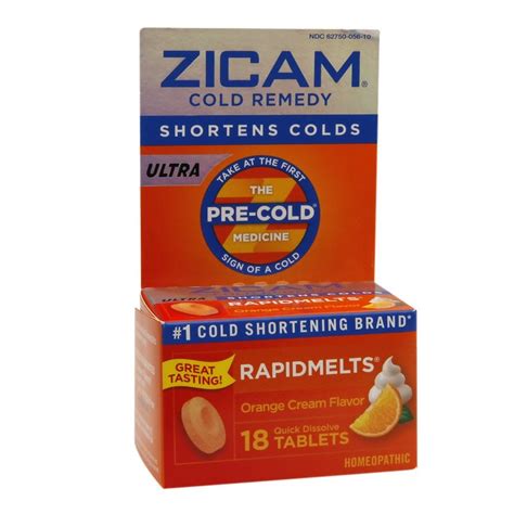 Zicam Ultra Cold Remedy Bi Layer Rapidmelts Quick Dissolve Tablets Orange Cream Flavor Walgreens