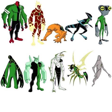 The Original 10 Aliens With Alien Force Clothes Rben10