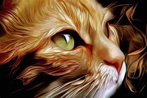 Jasmine The Ginger Cat Digital Art By Peggy Collins Fine Art America