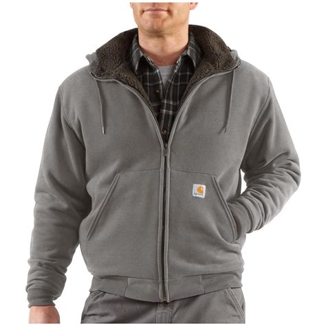Carhartt Brushed Sherpa Lined Fleece Hooded Full Zip Sweatshirt