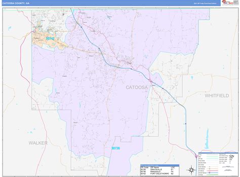 Catoosa County Ga Wall Map Color Cast Style By Marketmaps Mapsales