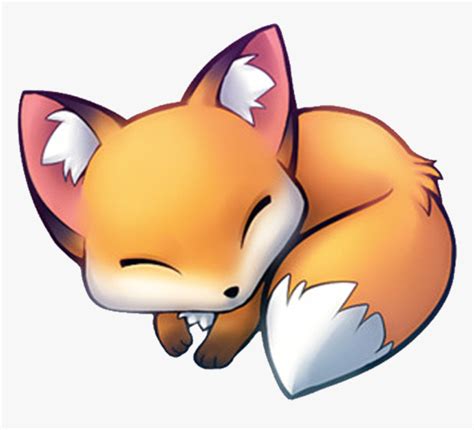 1000 X 1000 Cute Sleeping Fox Cartoon Hd Png Download Transparent