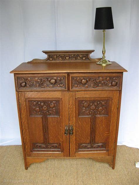 Arts And Crafts Cupboard With Carved Trees Antiques Atlas Craft
