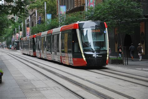 Sydney Light Rail Line L2 With Low Floor Articulated Tram 006 On George
