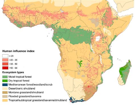 Map Of Sub Saharan Africa Showing Ecosystem Types Adapted From Olson Et Download Scientific