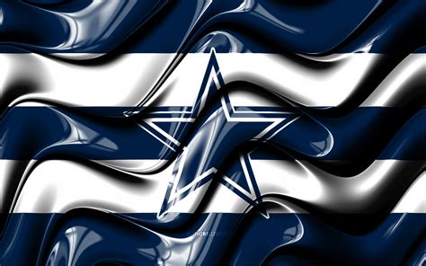 Download Wallpapers Dallas Cowboys Flag 4k Blue And White 3d Waves