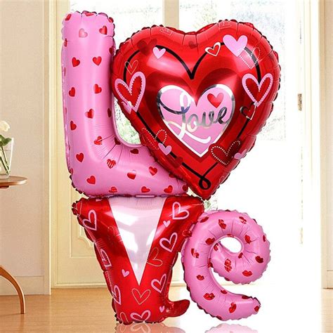 8090cm Large Size Connected Letter Love Foil Balloons Cartoon Birthday
