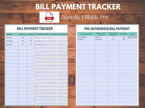 Bill Tracker Template Spreadsheet And Printable Bill Tracker Worksheet