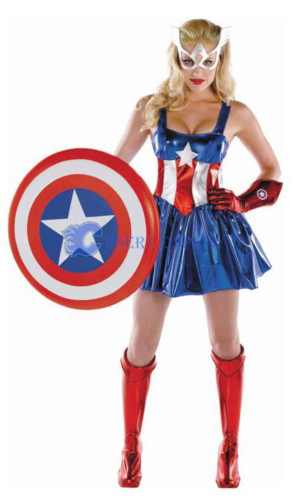 Captain America Cosplay Costume Dress