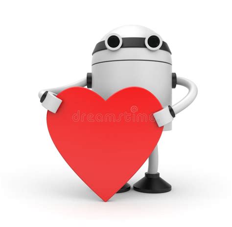 Robot With Heart Vector Illustration Decorative Design Stock Vector
