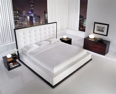 White, modern & contemporary bedroom sets : Ludlow Bedroom Set | Wenge & White Queen Bedroom Set