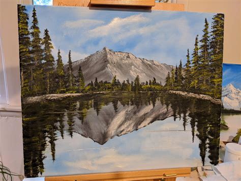 Mountain Lake Reflection From The Painting With Magic Show I