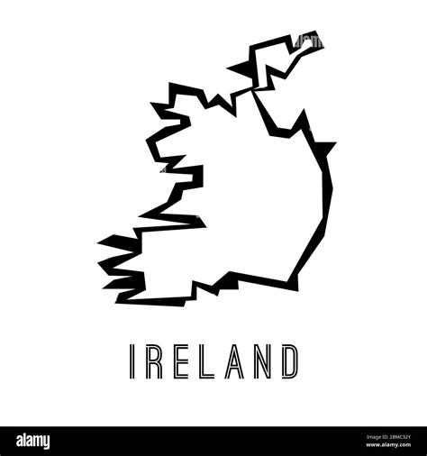 Ireland Simple Vector Map Outline Country Shape Sharp Polygonal