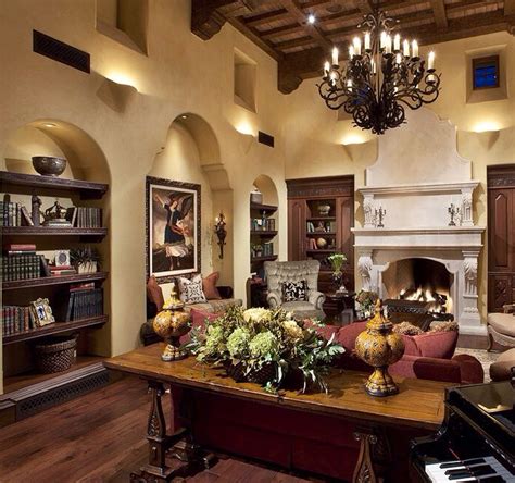 Tuscan Design Living Room With So Many Details The Built Ins That