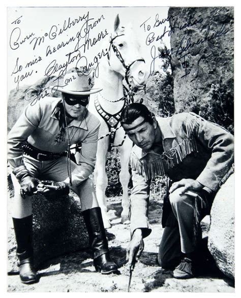 Hakes Lone Ranger Clayton Moore And Tonto Jay Silverheels Signed Photo