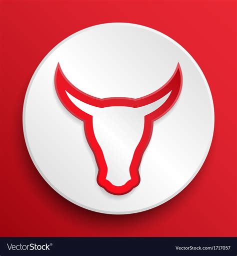 Bull Head Button Symbol Royalty Free Vector Image