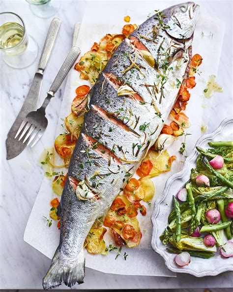 Whole Roast Salmon With Spring Vegetables Recipe Delicious Magazine
