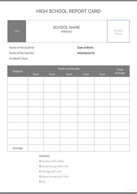 17 Report Card Template 6 Free Word Excel Pdf Documents Download