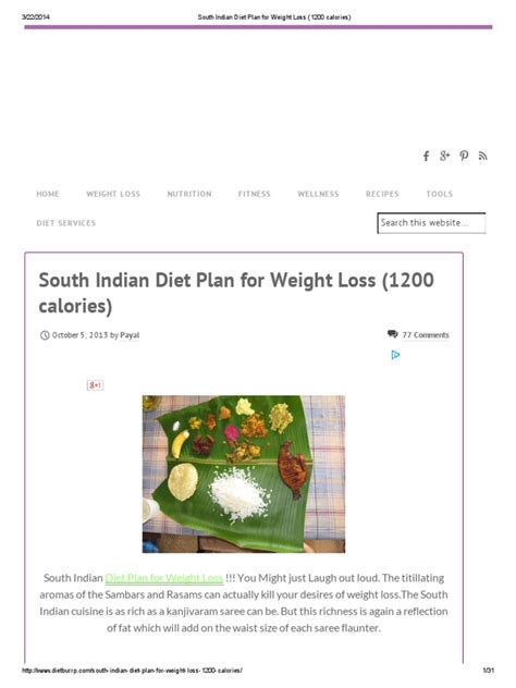 Diet chart for 1600 calorie patient 1600. South Indian Diet Plan for Weight Loss (1200 Calories ...