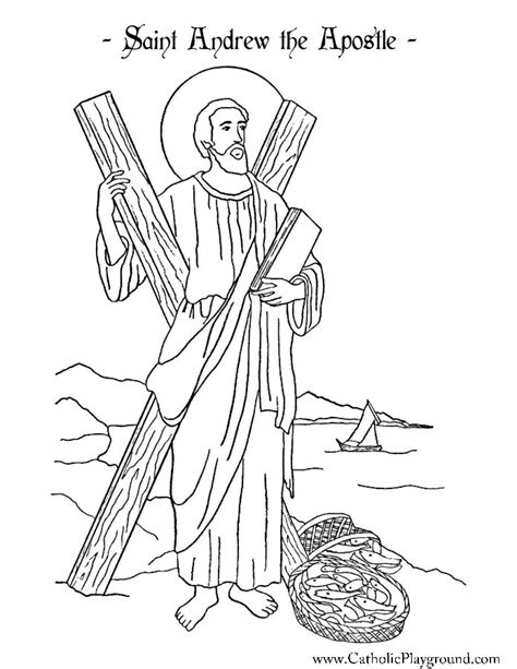 Saint Andrew The Apostle Coloring Page Catholic Playground Andrew