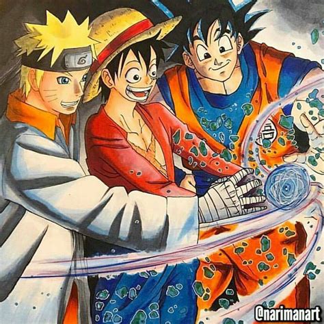 Naruto Luffy And Goku Personagens De Anime Anime Personagens Naruto