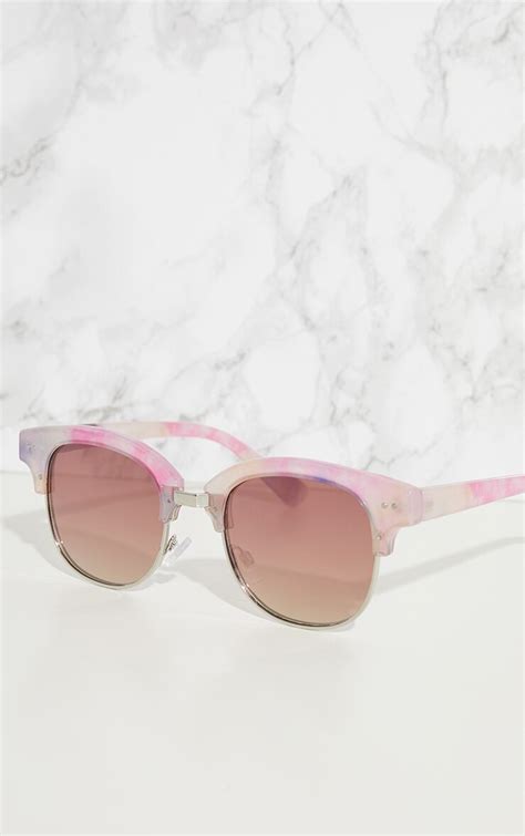 pink retro classic sunglasses prettylittlething