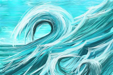 Waves Collision Abstract Wave Paintings Painting By Lourry Legarde